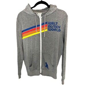 Walt Disney World Parks Hoodie Sweatshirt Adult S Small Zip Up Gray Grey Mickey